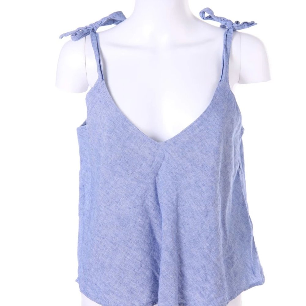 Zara Tie Shoulder Denim Tank